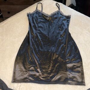 H&M Charcoal Slip Dress with Lace Detail